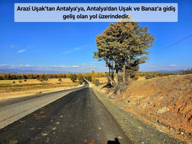 Uşak Banaz Merkeze Çok Yakın Ana Yol Üstünde 3.739 m2 Yatırımlık Arazi. Açıklamayı Okuyarak Arayınız