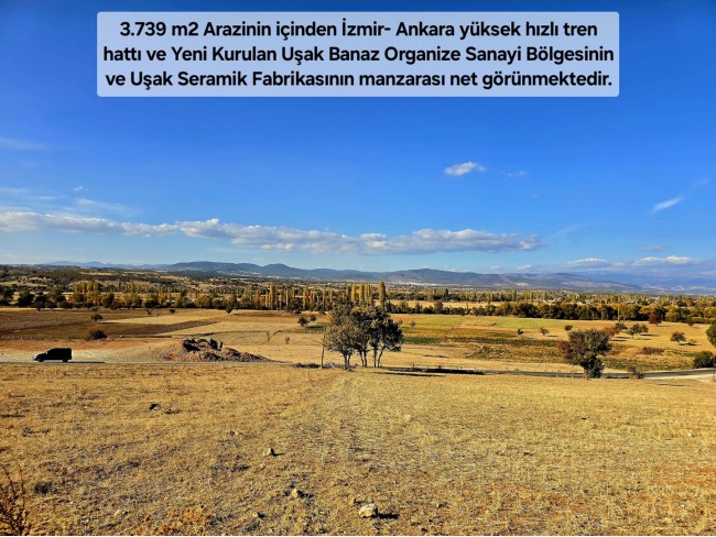 Uşak Banaz Merkeze Çok Yakın Ana Yol Üstünde 3.739 m2 Yatırımlık Arazi. Açıklamayı Okuyarak Arayınız