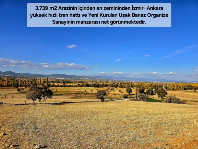 Uşak Banaz Merkeze Çok Yakın Ana Yol Üstünde 3.739 m2 Yatırımlık Arazi. Açıklamayı Okuyarak Arayınız