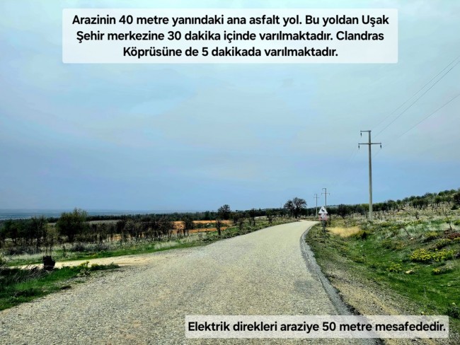 Uşak Karahallı Kavaklı'da 4.505 m2 Köy Girişi Arsa ve Bağ. Açıklamayı Okuyarak Arayınız