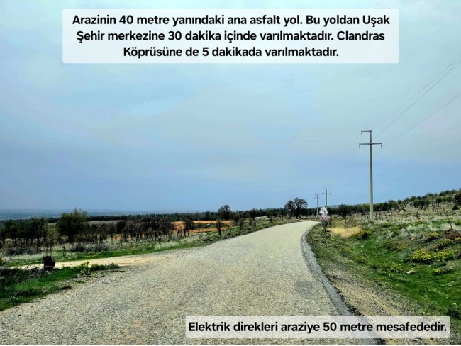 Uşak Karahallı Kavaklı'da 4.505 m2 Köy Girişi Arsa ve Bağ. Açıklamayı Okuyarak Arayınız