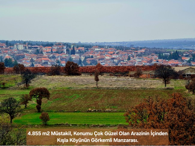 Uşak Ulubey Kışla'da Köy Doğa Yol Manzaralı, İmara Yakın 4.855 m2 Arazi. Açıklamayı Okuyunuz