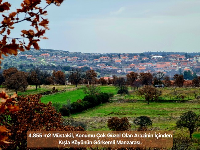 Uşak Ulubey Kışla'da Köy Doğa Yol Manzaralı, İmara Yakın 4.855 m2 Arazi. Açıklamayı Okuyunuz