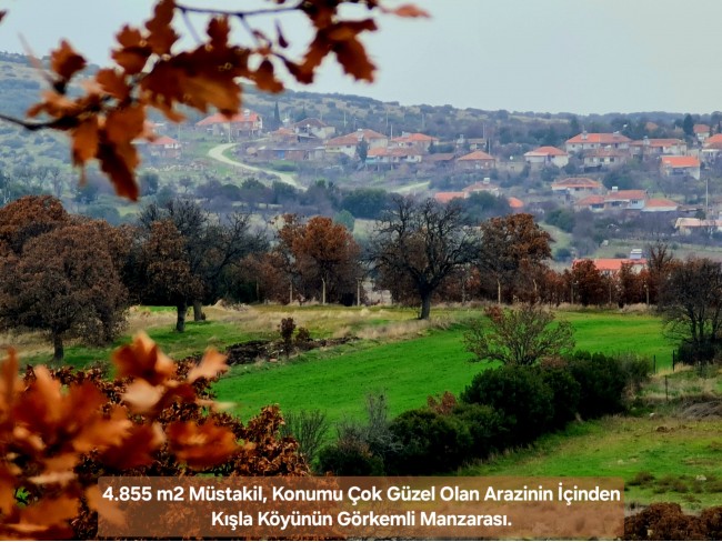 Uşak Ulubey Kışla'da Köy Doğa Yol Manzaralı, İmara Yakın 4.855 m2 Arazi. Açıklamayı Okuyunuz