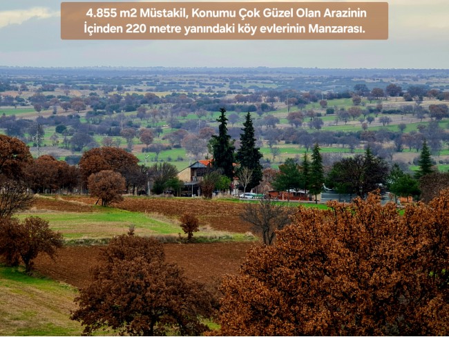 Uşak Ulubey Kışla'da Köy Doğa Yol Manzaralı, İmara Yakın 4.855 m2 Arazi. Açıklamayı Okuyunuz