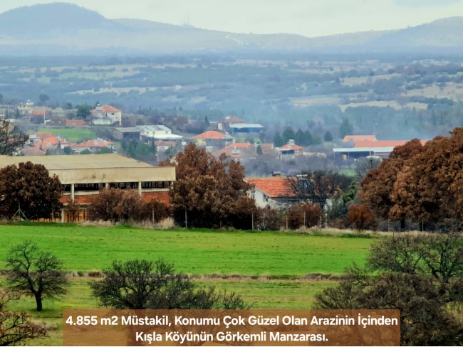 Uşak Ulubey Kışla'da Köy Doğa Yol Manzaralı, İmara Yakın 4.855 m2 Arazi. Açıklamayı Okuyunuz