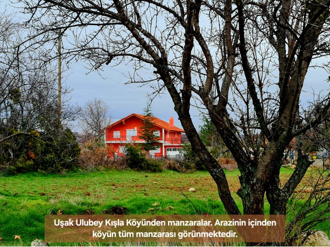 Uşak Ulubey Kışla'da Köy Doğa Yol Manzaralı, İmara Yakın 4.855 m2 Arazi. Açıklamayı Okuyunuz
