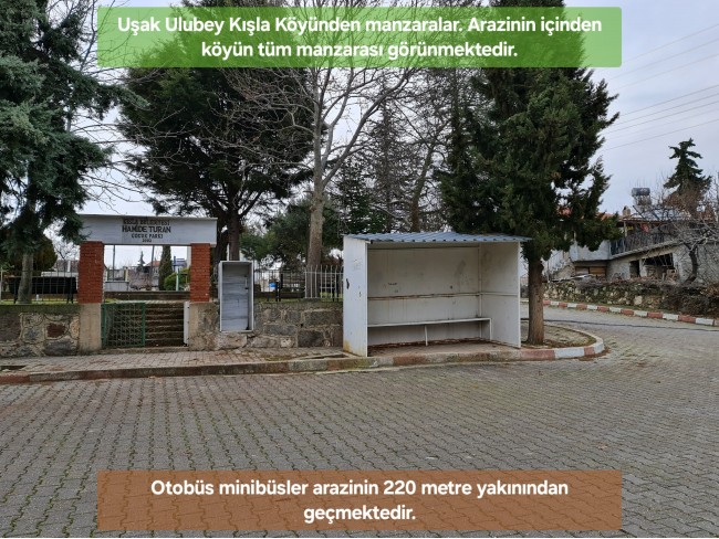 Uşak Ulubey Kışla'da Köy Doğa Yol Manzaralı, İmara Yakın 4.855 m2 Arazi. Açıklamayı Okuyunuz