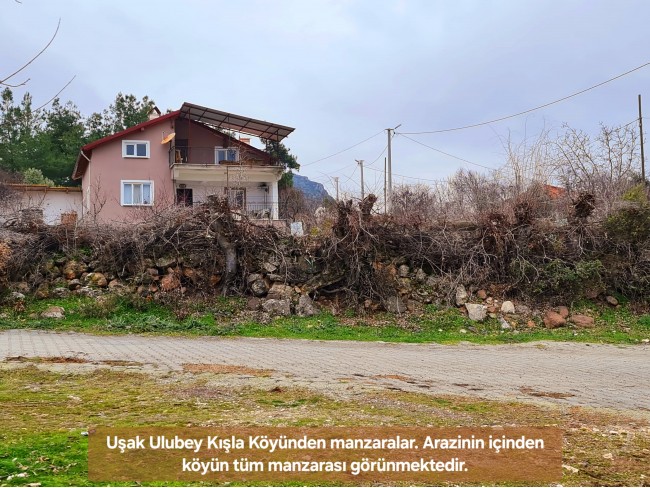 Uşak Ulubey Kışla'da Köy Doğa Yol Manzaralı, İmara Yakın 4.855 m2 Arazi. Açıklamayı Okuyunuz