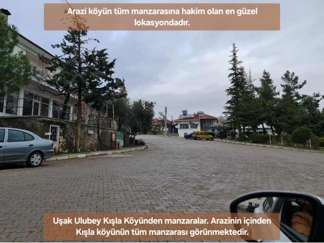 Uşak Ulubey Kışla'da Köy Doğa Yol Manzaralı, İmara Yakın 4.855 m2 Arazi. Açıklamayı Okuyunuz