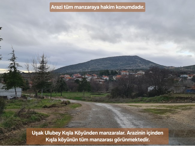 Uşak Ulubey Kışla'da Köy Doğa Yol Manzaralı, İmara Yakın 4.855 m2 Arazi. Açıklamayı Okuyunuz