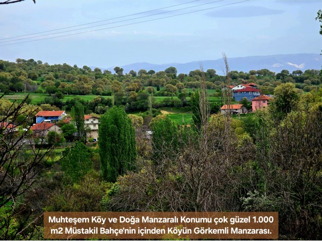 Uşak Banaz Kızılhisar'da Köy ve Doğa Manzaralı 1.000 m2 Çok Güzel Bahçe. Açıklamayı Okuyunuz