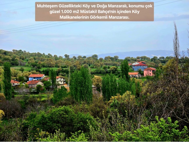 Uşak Banaz Kızılhisar'da Köy ve Doğa Manzaralı 1.000 m2 Çok Güzel Bahçe. Açıklamayı Okuyunuz