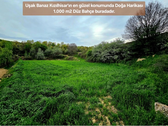 Uşak Banaz Kızılhisar'da Köy ve Doğa Manzaralı 1.000 m2 Çok Güzel Bahçe. Açıklamayı Okuyunuz