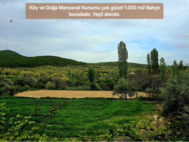 Uşak Banaz Kızılhisar'da Köy ve Doğa Manzaralı 1.000 m2 Çok Güzel Bahçe. Açıklamayı Okuyunuz
