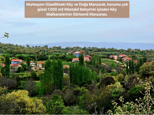 Uşak Banaz Kızılhisar'da Köy ve Doğa Manzaralı 1.000 m2 Çok Güzel Bahçe. Açıklamayı Okuyunuz