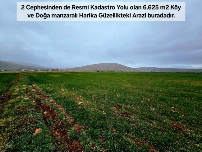 Afyon Emirdağ Leylekli'de 6.625 m2 Köy İçi, Çift Yola Cepheli Tarla. Açıklamayı Okuyarak Arayınız.