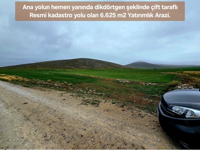 Afyon Emirdağ Leylekli'de 6.625 m2 Köy İçi, Çift Yola Cepheli Tarla. Açıklamayı Okuyarak Arayınız.