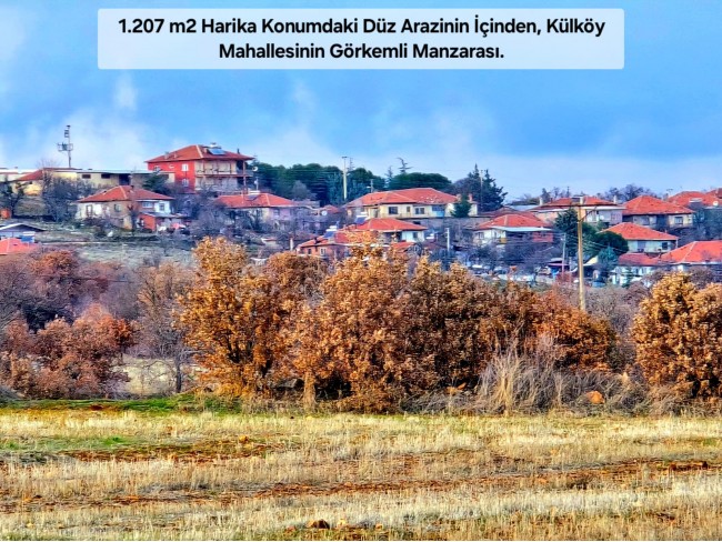 Uşak Karahallı Külköyde 1.207 m2 Organize Sanayi, İlçe, Mahalle Manzaralı Tarla. Açıklamayı Okuyunuz