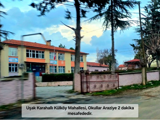 Uşak Karahallı Külköyde 1.207 m2 Organize Sanayi, İlçe, Mahalle Manzaralı Tarla. Açıklamayı Okuyunuz