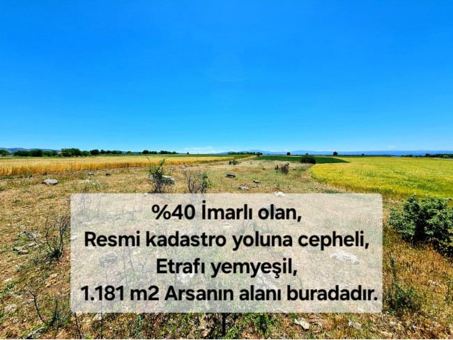 Uşak Ulubey Büyükkayalı'da %40 İmarlı 1.181 m2 Yolu Olan Kupon Arsa. Açıklamayı Okuyarak Arayınız.