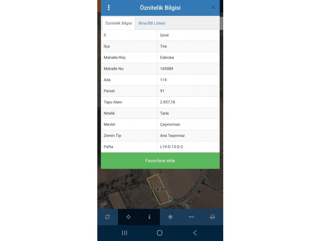 İzmir Tire Eskioba'da 2.837 m2 Asfalt Yola Cepheli Tarla. İlan Açıklamasını Okuyarak Arayınız.