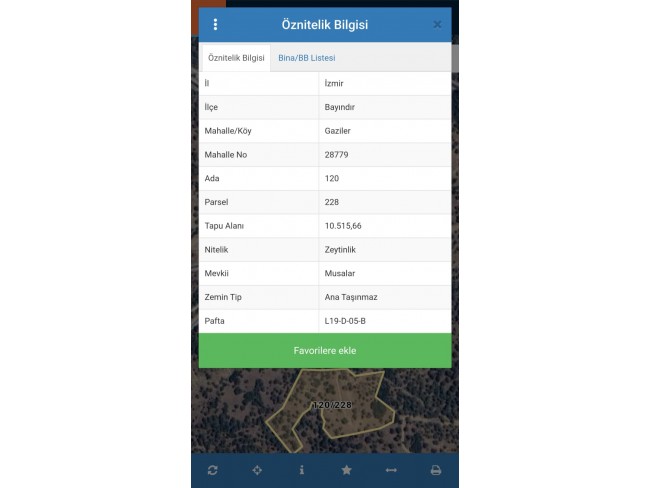 İzmir Bayındır Gaziler'de 10.515 m2 Zeytinlik. Asfalt Yola 130 metre. Açıklamayı Okuyarak Arayınız.